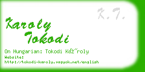 karoly tokodi business card